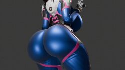 1girls 3d 3d_model animated artist_request ass ass_focus back_view big_ass big_breasts bodysuit d.va fat_ass huge_ass huge_breasts large_breasts overwatch plugsuit scrag_boy_(model) scrag_d.va standing thick_thighs twerking v_sign