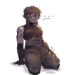 ... black_hair female female_focus female_human female_only grey_skim grunt_(madness_combat) laying_on_floor laying_on_ground madness_combat madness_combatoc no_eyes oc original_character rye_(ryeyumi)