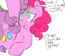 dragon equine female friendship_is_magic male missionary_position my_little_pony penetration pinkie_pie_(mlp) sex smooth_skin spike_(mlp) sweethd