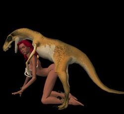 3d zoophilia dinosaur doggy_style female feral from_behind human interspecies male scalie sex straight unknown_artist