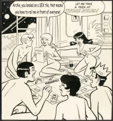 archie archie_comics betty_and_veronica betty_cooper board_game game group group_nudity pin_up pin_up_girl pinup pornography rules veronica_lodge watching watching_sex