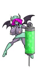 big_breasts breasts demon female heart horn lilith lordstevie nipples purple_hair skull succubus tattoo wings yellow_eyes