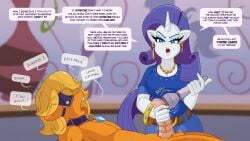 anthro balls begging belt beltbuckle blindfold blonde_hair bondage degredation desperate desperation dialogue edging femdom furry horn horsecock horsecock_on_humanoid jeans malesub my_little_pony my_little_pony_friendship_is_magic nasiri_(artist) oc orgasm_denial orgasm_face original_character pleading purple_hair purple_tail rarity_(mlp) rush_reel shirt tail tongue_out unicorn wand_vibrator