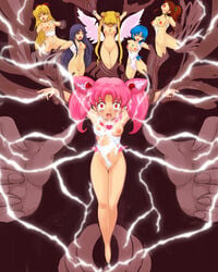 6+girls 6girls ami_mizuno angel_wings bishoujo_senshi_sailor_moon blonde_hair blood blue_hair bondage bow breasts brooch brown_hair bruise chibi_usa choker closed_eyes clothing crescent dark_background double_bun earrings electricity empty_eyes erect_nipples facial_mark female female_only fingernails forehead_mark hair_bobbles hair_ornament hairbow head_back headband heart himapooh human injury jewelry long_hair magical_girl makoto_kino michiru_kaiou minako_aino molestation monster mound_of_venus multiple_girls navel nipples nude open_mouth payot pink_hair ponytail purple_hair pussy red_eyes rei_hino sailor_chibi_moon sailor_jupiter sailor_mars sailor_mercury sailor_moon sailor_neptune sailor_senshi sailor_venus shaded_face short_hair skirt small_breasts spread_legs star tear tentacle tiara tied_hair torn_clothes twintails usagi_tsukino very_long_hair wings