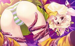 ass blonde_hair blush breasts game_cg nipples panties pero prismatic_princess_union_stars striped striped_panties tentacle underwear