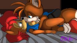 1boy 1boy1girl 1girls 2d animal_ears anthro bed bed_sheet bedroom blue_boots blue_eyes blue_jacket breasts breasts_out brown_fur cheating clothed_female clothed_female_nude_male cream_fur dark_room digital_media_(artwork) female fluffy fluffy_tail fox furry furry_ears holding_hips hugging kissing kissing_while_penetrated laying_down laying_on_back laying_on_bed laying_on_top looking_at_partner making_out male missionary_position mobian mobian_(species) mobian_fox naked_male nipples noses_touching nude_male on_bed png red_boots red_hair rhy-c sally_acorn self_upload sonic_(series) sonic_the_hedgehog_(series) squirrel tail tails_the_fox tits_out tongues_touching uncensored watermark white_fur white_muzzle white_socks