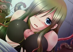 breasts consensual_tentacles female male miso_panda paizuri paizuri_over_clothes penis straight tales_of_(series) tales_of_the_abyss tear_grants tears tentacle