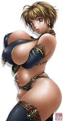 bikini_armor breasts gloves huge_breasts phaia short_hair thighhighs youhei_kozou