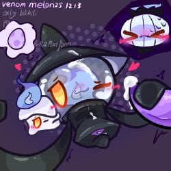 blush bodily_fluids chandelure cum cum_in_vagina cum_inside cum_on_body cum_on_face cum_on_penis digital_media_(artwork) egg female feral fire generation_5_pokemon genital_fluids genitals ghost group heart_symbol hi_res lampent litwick male male/female nintendo not_furry penis pokemon pokemon_(species) pokemon_focus sex simple_background smile spirit trio venom_melon vulva yellow_eyes