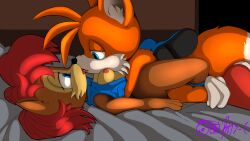 1boy 1boy1girl 1girls 2d animal_ears anthro bed bed_sheet bedroom blue_boots blue_eyes blue_jacket breasts breasts_out brown_fur cheating clothed_female clothed_female_nude_male cream_fur dark_room digital_media_(artwork) female fluffy fluffy_tail fox furry furry_ears holding_hips hugging kissing kissing_while_penetrated laying_down laying_on_back laying_on_bed laying_on_top looking_at_partner making_out male missionary_position mobian mobian_(species) mobian_fox naked_male nipples noses_touching nude_male on_bed orange_fur png red_boots red_hair rhy-c sally_acorn self_upload sonic_(series) sonic_the_hedgehog_(series) squirrel tail tails_the_fox tits_out tongues_touching uncensored watermark white_fur white_muzzle white_socks