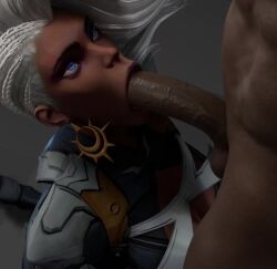 3d_animation animated black_on_black blowjob blowjob_face dark-skinned_female dark-skinned_male dark_skin darkprimordials marvel marvel_comics marvel_rivals ororo_munroe storm_(marvel_rivals) storm_(x-men) tagme video work_in_progress x-men