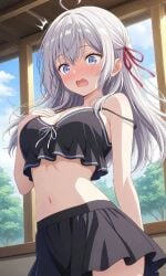 ai_generated alisa_mikhailovna_kujou artist_request big_breasts breasts female miniskirt russian skirt tagme tokidoki_bosotto_russian_de_dereru_tonari_no_alya-san white_hair