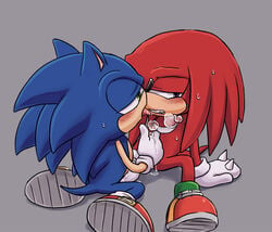 blue_fur cum exposed_torso footwear fur furry handjob handwear hedgehog humanoid karlo knuckles_the_echidna licking male male_only mammal multiple_males sega sonic_(series) sonic_the_hedgehog sonknux straight_hair tongue yaoi