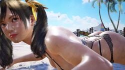 1girls animated ass beach big_ass bikini breasts breath breathing cleavage female female_only ling_xiaoyu solo tagme tekken tekken_8 thick_thighs video voice_of_fanservice