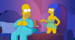 erect_nipples large_breasts marge_simpson pregnant see-through_clothing the_simpsons