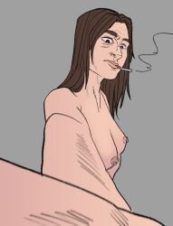 choking cigarette_in_mouth fem_jimmy genderswap_(mtf) jimmy_(mouthwashing) mouthwashing nipple_piercing pov rule_63 small_breasts