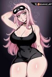 1girls blannis_art breasts cleavage female female_focus female_only hololive large_breasts light-skinned_female light_skin looking_at_viewer mori_calliope solo thick_thighs thighs wide_hips