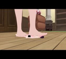 3d animated barefoot fairy_tail feet foot_fetish giantess lucy_heartfilia mmd soles stomp stomped stomping toes trample video