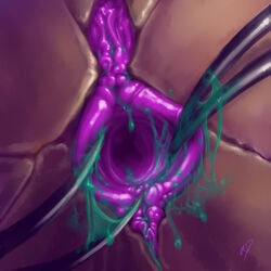 2012 antar_dragon brown claws close-up detailed_pussy female purple_pussy pussy pussy_juice solo spread_pussy spreading starcraft zerg