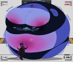 anthro bbw big_ass big_breasts blueberry_inflation breasts bubble_butt cleavage coleman12345 female furry huge_ass huge_breasts inflation overweight tagme thick_thighs wide_hips