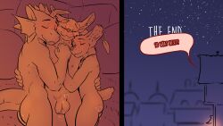 16:9 4k absurd_res african_golden_cat afterglow anthro arvie_dreadmaw ass balls bodily_fluids caracal_(genus) comic cricket_talot cuddling cum cum_on_butt cum_on_face cum_on_self dialogue dragon dragonborn_(dnd) dungeons_and_dragons father_(lore) father_and_child_(lore) father_and_son_(lore) fek fekkri_talot felid feline flaccid genital_fluids genitals group group_sex hand_holding hasbro hi_res hybrid incest_(lore) male male/male mammal mythological_creature mythological_scalie mythology parent_(lore) parent_and_child_(lore) parent_and_son_(lore) penis scalie sex son_(lore) tabaxi threesome trio widescreen wizards_of_the_coast