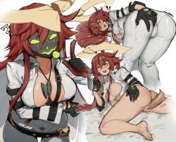 1girls absurd_res absurdres areolae ass blush breasts cleavage clothing feet female female_focus from_behind gloves guilty_gear guilty_gear_strive hi_res highres jack-o'_valentine light-skinned_female light_skin lollipop long_hair looking_at_viewer lying mask multiple_views nipples nude nude_female open_clothes open_mouth penetration penis presenting presenting_hindquarters pussy pussy_juice red_hair sex shaved_pussy straight thighs uncensored yablofap