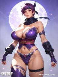 ai_generated ayane_(doa) big_breasts breasts cameltoe dead_or_alive female_only huge_breasts large_breasts ninja_gaiden shtora solo_female thick_thighs wide_hips