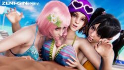 1boy 3d 3girls alisa_bosconovitch alternate_breast_size asian asian_female asian_male assisted_paizuri big_breasts bikini black_hair breasts brown_hair chinese_female cleavage female foursome happy happy_paizuri happy_sex hat interracial japanese_female japanese_male japanese_male_white_female large_breasts ling_xiaoyu male miharu_hirano paizuri paizuri_on_lap penis pink_hair shin_kamiya straight swimsuit tekken twintails white_female zeni-gin