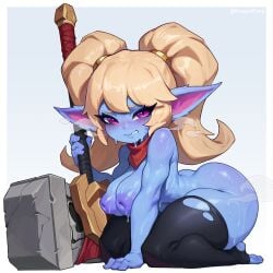 1girls female female_only huge_breasts large_breasts league_of_legends poppy reagan_long solo solo_female voluptuous yordle