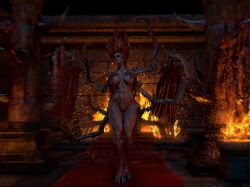 3d andariel breasts demon demon_girl diablo diablo_2 monster_girl muscular_female nipple_piercing succubus