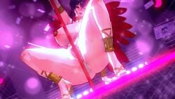 1girls 3d alternate_costume azur_lane big_breasts big_butt carnival_outfit female female_only legs_spread light-skinned_female light_skin money_rain paracetamolkoi pole pole_dancing sakura_empire_(azur_lane) solo stage stage_lights strip_club taihou_(azur_lane) voluptuous