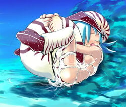 blue_hair breasts female hair sea sex shell tagme tentacle underwater
