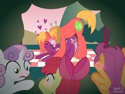 apple_bloom_(mlp) big_macintosh_(mlp) blanket blonde_hair blush cheerilee_(mlp) colt cum cum_in_ass cum_inside cutie_mark_crusaders earth_pony equine female freckles friendship_is_magic fur green_eyes hair heart hiding horn horse male multicolored_hair my_little_pony orange_eyes outdoors penetration penis picnic pony purple_hair red_hair ribbons scootaloo_(mlp) sex smooth_skin straight sweetie_belle_(mlp) syoee_b unicorn vaginal_penetration voyeurism wings