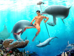 1boy bestiality cetacean dolphin feral fish fishing flaccid gay human human_only interspecies male male/male male_on_male male_only marine mentaiko ocean penis underwater yaoi zoophilia