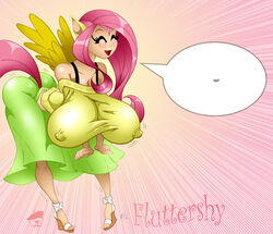 alternate_breast_size ass big_ass big_breasts breast_expansion breasts clothes color erect_nipples fluttershy_(mlp) friendship_is_magic graficbrat human humanized my_little_pony nipples smooth_skin tight_clothing