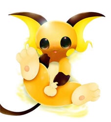 1boy ass balls big_ear black_eyes hindpaw long_tail looking_at_viewer male male_only pawpads paws penis pokemon pokemon_(species) questionable raichu schnecken smile solo tail tongue tongue_out uncut