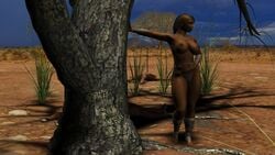 1girls 3d acarobasito amazon breasts brown_skin castration dark-skinned_female dark_skin female femdom tribal