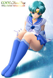 ami_mizuno bishoujo_senshi_sailor_moon blue_eyes blue_hair choker clothing female female_only human looking_at_viewer medium_breasts onoe panties sailor_mercury short_hair skirt solo tiara