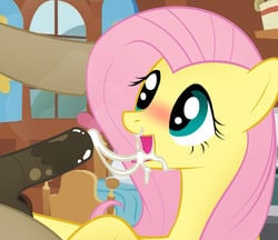 2d accurate_art_style color cum cum_in_mouth cum_inside cum_on_face cumshot doctor_whooves equine facial_cumshot fatalfox feral fluttershy friendship_is_magic my_little_pony on_model open_mouth oral orgasm penis smile smooth_skin thick_cum thick_penis