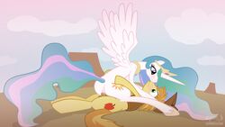 alicorn braeburn_(mlp) cutie_mark earth_pony equine female friendship_is_magic fur horn male mane my_little_pony penetration pony princess_celestia_(mlp) smooth_skin straight syoee_b tail vaginal_penetration wings