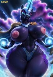 1girls abstract_background ai_generated anthro anthro_female anthro_only artist ass big_breasts breasts curvaceous curvy curvy_female curvy_figure dark-skinned_female dark_skin friendship_is_magic hourglass_figure lucasai magic massive_breasts my_little_pony nightmare_moon_(mlp) nipples pink_nipples solo solo_female solo_focus standing thick_thighs topless unicorn_horn voluptuous voluptuous_body voluptuous_female wide_hips