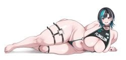 1girls breasts cham22 character_request copyright_request female female_focus female_only large_breasts light-skinned_female light_skin looking_at_viewer solo thick_thighs thighs white_background wide_hips