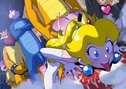 2d 2d_(artwork) 2d_artwork ambiguous_penetration ass ass_focus ass_grab ass_up balls ballsack blonde_eyebrows blonde_hair blue_eyes butt butt_focus butt_grab cheeks cock crown cum cum_in_ass defeated defeated_heroine earrings from_behind from_behind_position happy happy_female happy_sex heart_symbol hips hips_wider_than_shoulders interspecies long_hair mario_(series) monster monster_cock monster_on_female multiple_boys mushroom nintendo penetration penetration_from_behind penis pleasure pleasure_face pleasured pleasured_face pleasured_female pounding princess_peach semen semen_on_body sex super_mario_odyssey tekuho testicles tongue tongue_out vein veins veiny_penis waiting_for_sex waiting_for_turn wedding_dress