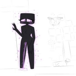 2d bee_(minecraft) enderman girl lewdnewt minecraft nude pee peeing peeing_standing_up piss pissing unfinished urination urine urine_stream