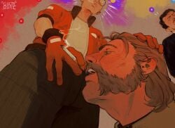 cigarette cigarette_in_mouth clothed disco_elysium domination petting sourgoat tagme yaoi