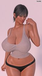 3d 3d_(artwork) abs artist_logo artist_name ass belly belly_button big_ass big_butt breasts brown_hair bubble_ass bubble_butt butt character character_sheet curvaceous curvy curvy_body curvy_female curvy_figure dat_ass dumptruck_ass fat_ass high_resolution highres hips huge_ass huge_butt mature mature_woman milf my_girlfriend_wants_a_threesome no_bra oc open_eyes panties plump_ass sieglinnde simple_background tan_body tan_skin tanned tanned_female tanned_skin thick thick_ass thick_legs thick_lips thick_thighs thighs very_high_resolution voluptuous voluptuous_female watermark wide_hips wide_thighs