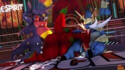 3_toes abs anal anal_sex animated charizard crowd cum_in_ass cum_inside cum_splatter cum_string doggy_style fan_character fellatio fighting_ring garchomp gay gay_sex hammerhead_shark male/male moobs moonwulf nipples orgasm penis pokemon pokemon_(species) public_exposure public_sex reptile samurott sex slightly_chubby slightly_chubby_male sound_effects source_filmmaker_(artwork) spitroast tagme video