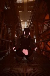 1boy animal_ears animal_genitalia anthro barefoot cock evil frosti_cola full_body furry looking_at_viewer male male_only naked nude nude_male penis roblox robloxian solo standing