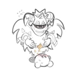kirby kirby_(series) magolor_soul master_crown nintendo pussy pussy_juice pussy_juice_drip spread_pussy waddling_head