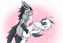 absol anal brown_eyes chest_tuft cum furry gay hands-free heart hyena male mightyena netiel nintendo no_humans open_mouth orgasm penis pokemon pokemon_(species) precum red_eyes source_request tail tear wet year_request